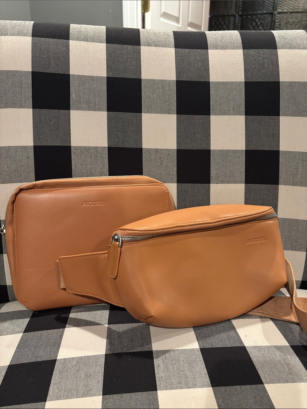 Tan Vegan Leather Sling Bag / Waist Pack